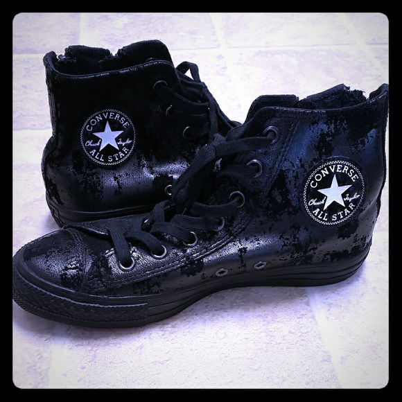 Converse Shoes - Converse NEW women black suede zipped boots